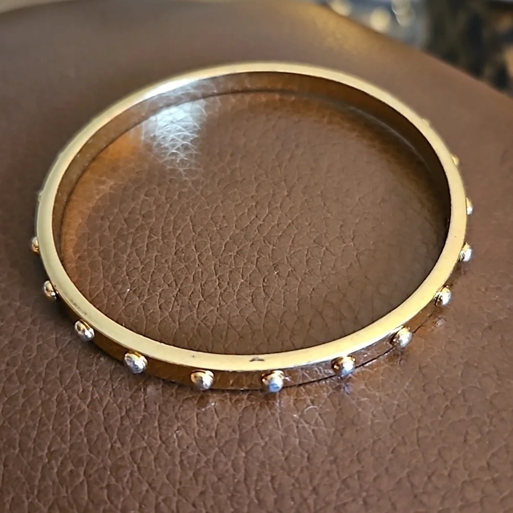 KATE SPADE Studded Goldtone Slim Stackable Bangle Bracelet